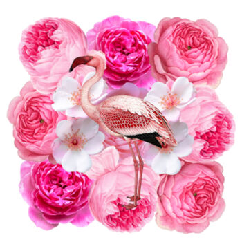 Flamingo Rose Mouse Pad Design